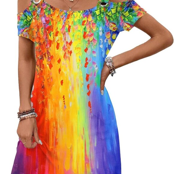 Dresses & Skirts - Women's Summer Casual Dress Polyester Rayon Spandex Knee-Length Pockets